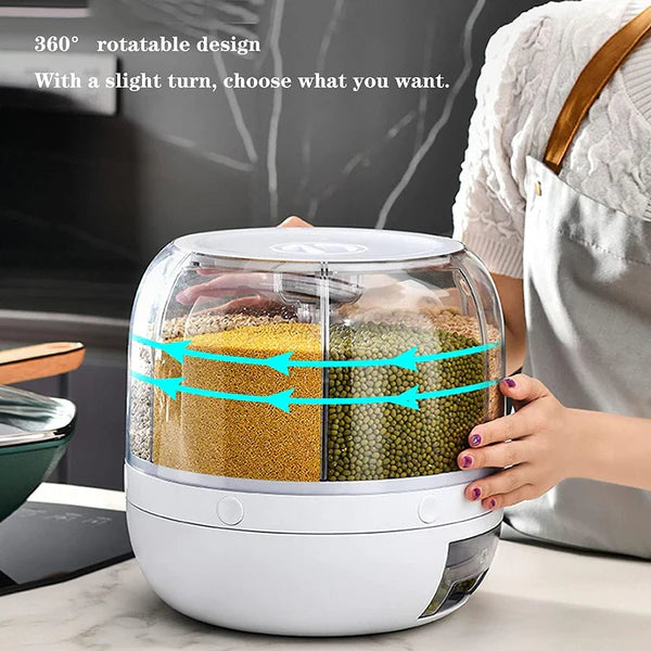 10kg 360° Rotating Cereal & Grain Rice Container